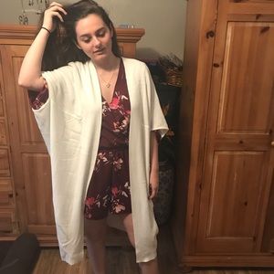 Oversized White Cardigan Long Sweater